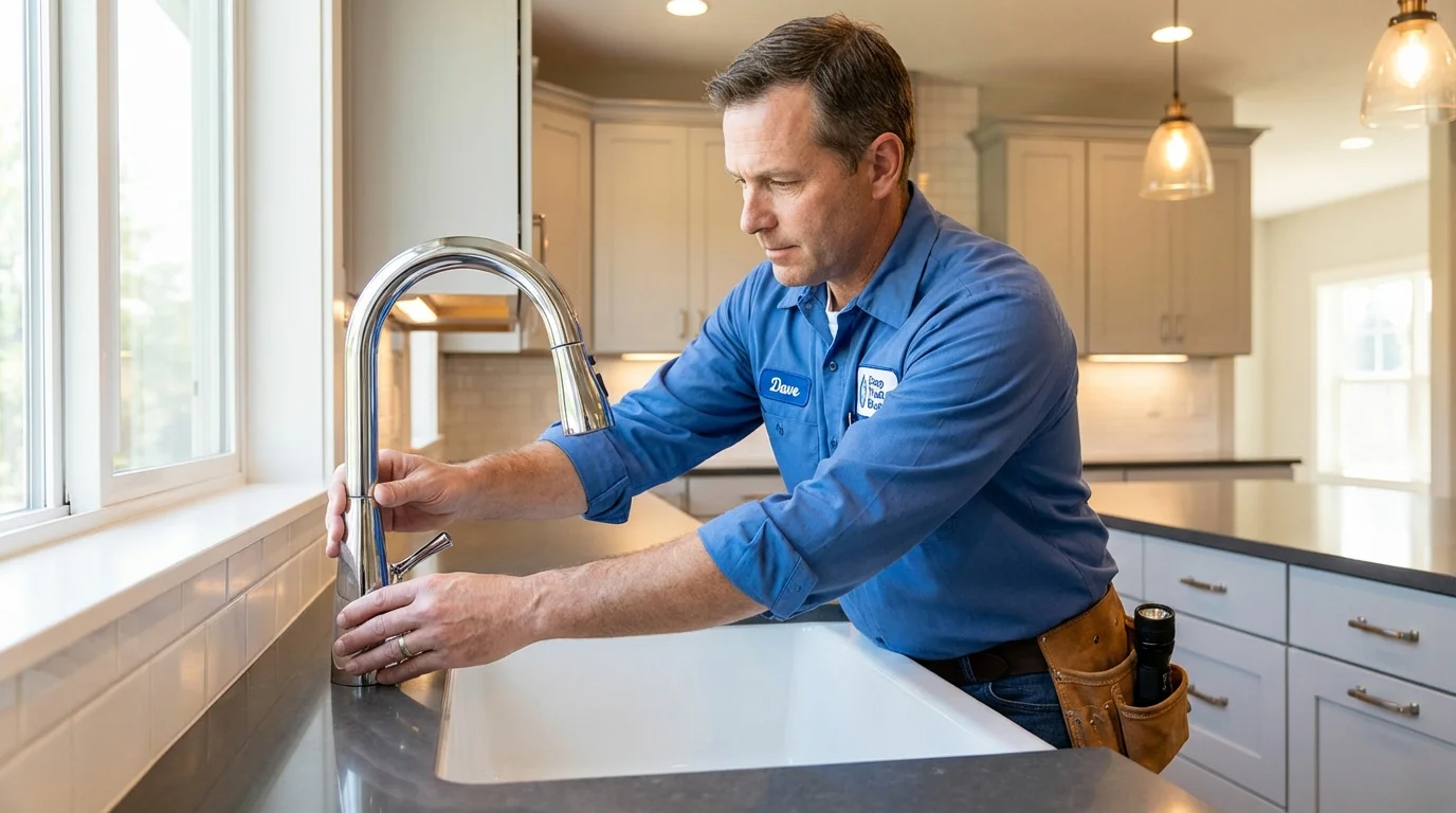 Kitchen faucet installation by Johns Plumbing LLC in Belvidere